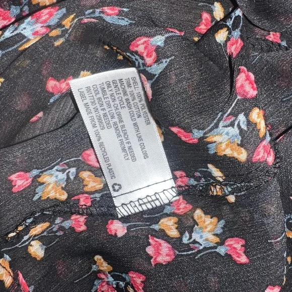 Xhilaration Floral Sheer Black Kimono Cardigan - Picture 9 of 9